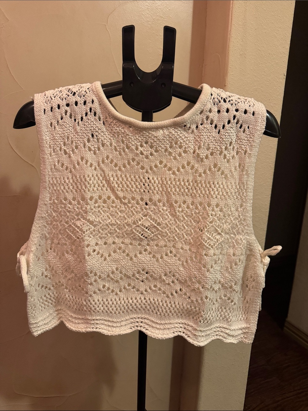 Altar'd State Cream Crochet Tank with Side Ties